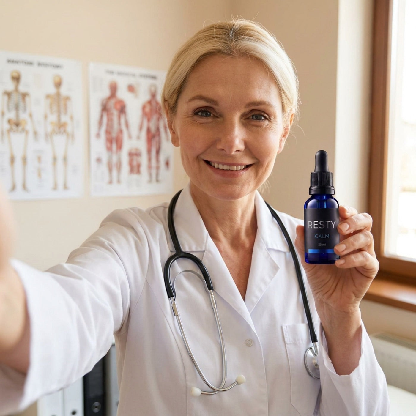 Profesional de la salud con Resty Calm